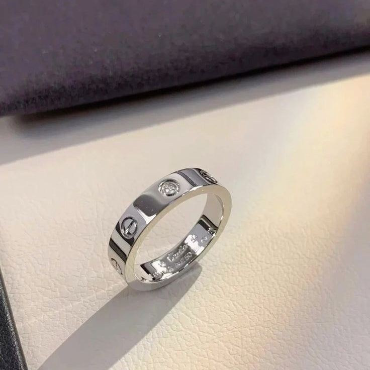cartier stone silver ring